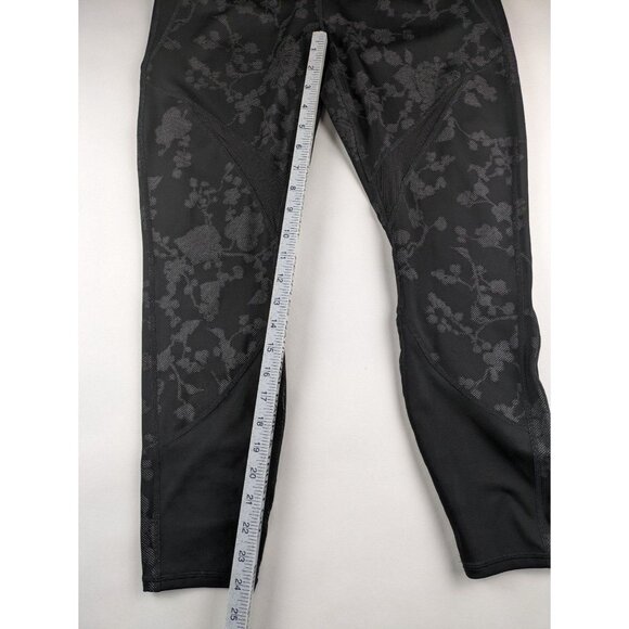Athleta Reflective Floral Black Leggings Large - Picture 2 of 12
